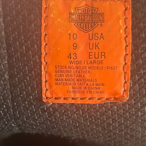 Harley Davidson Rare Fury Trunk Logo Black Leather Biker Boots Sz 10W Goth Punk - Picture 7 of 11